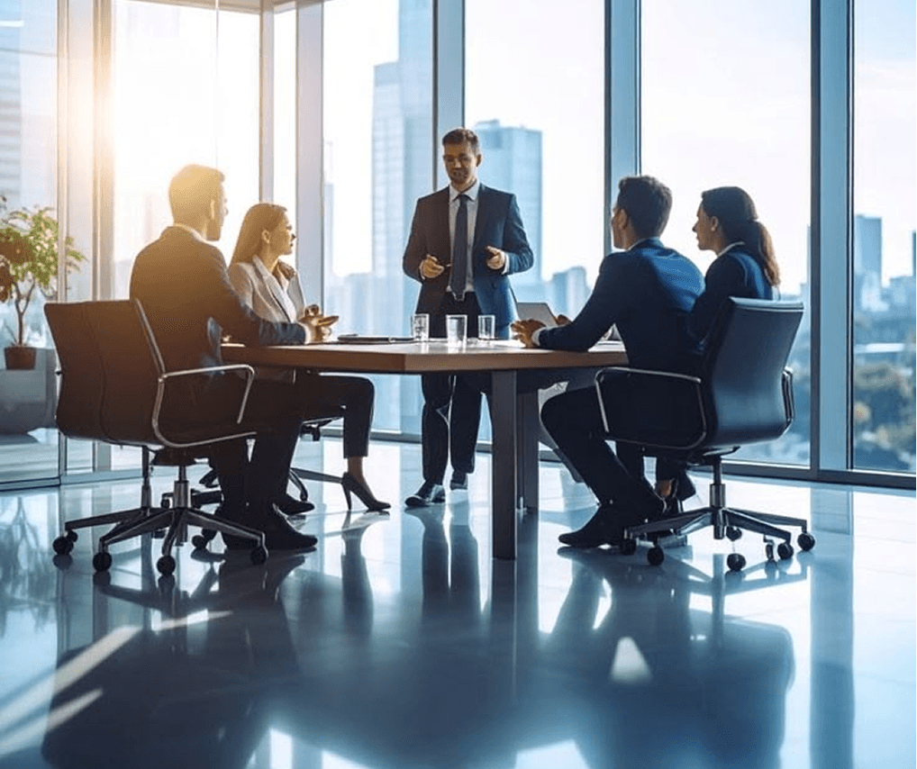 A team reviewing an incident together in a meeting room.